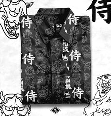 HalfSumo - Camicia Irezumi Tropical - Nera TopKimono