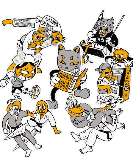 HalfSumo - Murder Yoga Sticker Set TopKimono