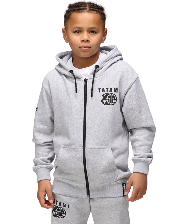 Felpa con Cappuccio Kids Raid Hoodie - Grey - TopKimono