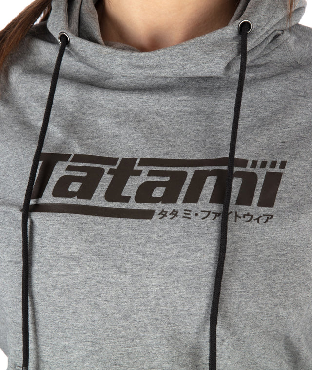 Felpa con Cappuccio Ladies Logo Hoodie - Grey & Black - TopKimono