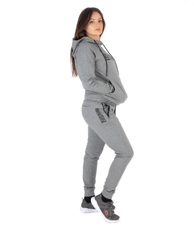 Felpa con Cappuccio Ladies Logo Hoodie - Grey & Black - TopKimono