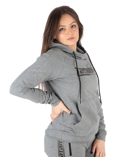 Felpa con Cappuccio Ladies Logo Hoodie - Grey & Black - TopKimono