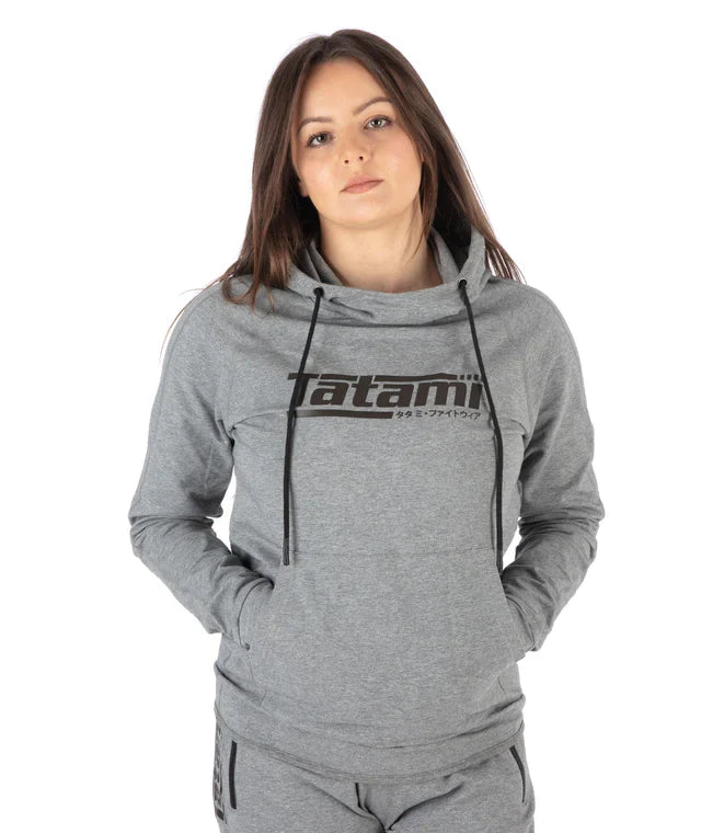 Felpa con Cappuccio Ladies Logo Hoodie - Grey & Black - TopKimono