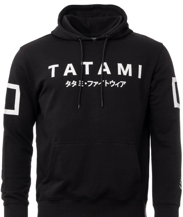 Felpa con Cappuccio Uomo - Donna TATAMI Katakana Hoodie - Black - TopKimono