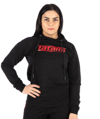 Felpa con Cappuccio TATAMI Ladies Logo Hoodie - Black & Red - TopKimono