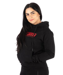 Felpa con Cappuccio TATAMI Ladies Logo Hoodie - Black & Red - TopKimono