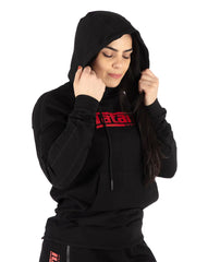 Felpa con Cappuccio TATAMI Ladies Logo Hoodie - Black & Red - TopKimono